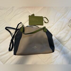 Multi-colored Coach Purse with Matching Wrislet